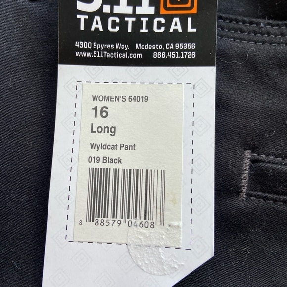 NWT 5.11 Tactical Pants Wyldcat Black 16 Tall New Work Career Tapered Zip Ankle - Picture 4 of 7